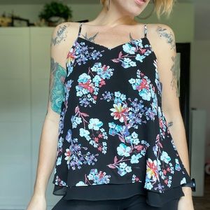Floral Spaghetti Strap Tank Top